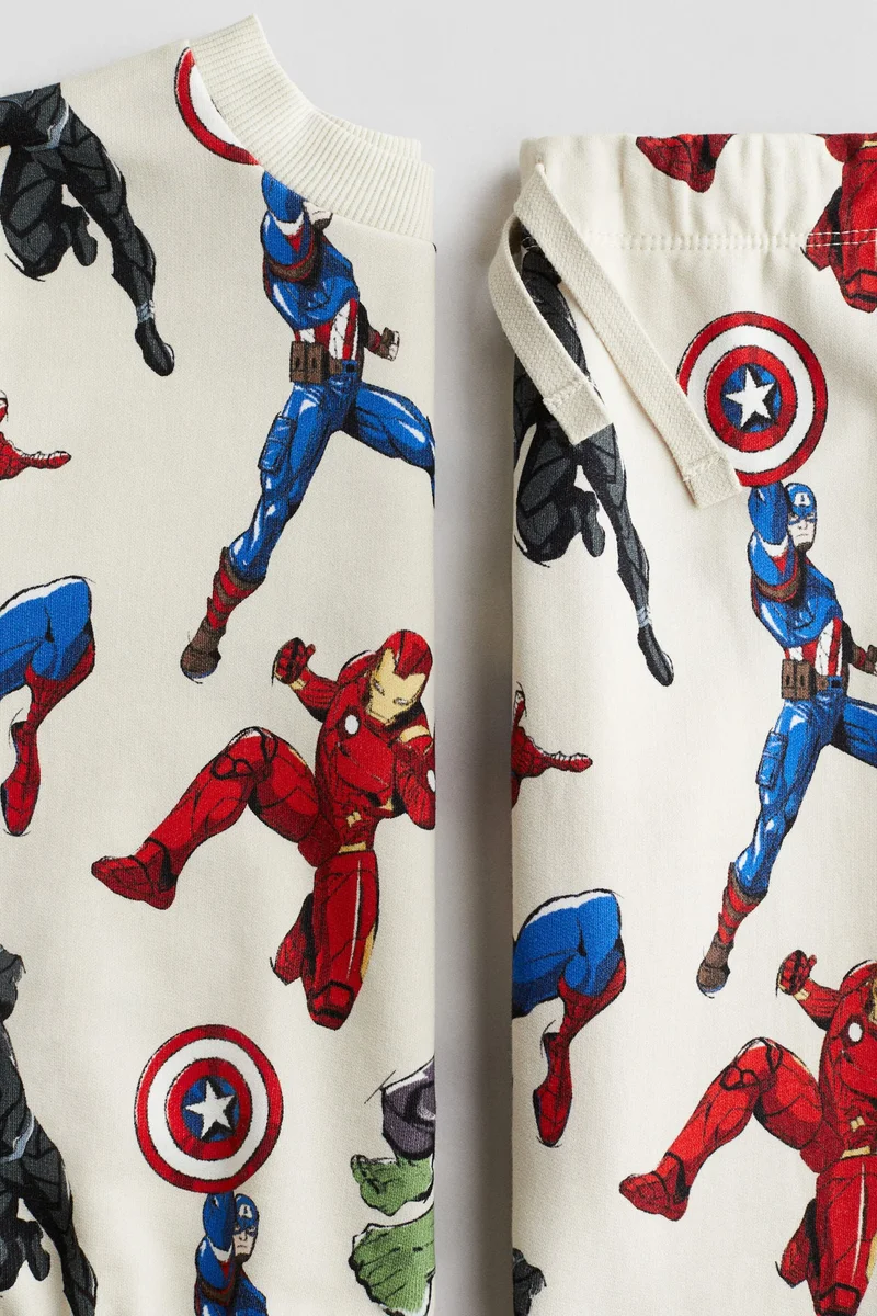 H&M 2-piece printed sweatshirt set