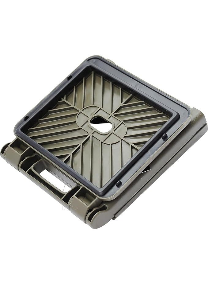 كرسي درج قابل للطي، حامل درج قابل للطي، كرسي درج قوي بمقبض، خفيف الوزن، يتحمل وزنًا عاليًا، مناسب للسفر، مناسب للمطبخ والحمام (بني) - Image 5