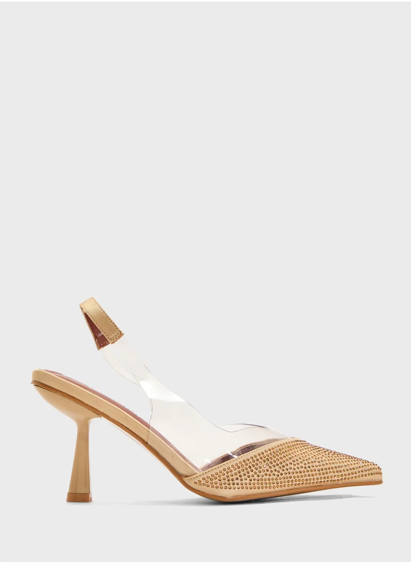 ذا براون High Heeled Diamante Pump