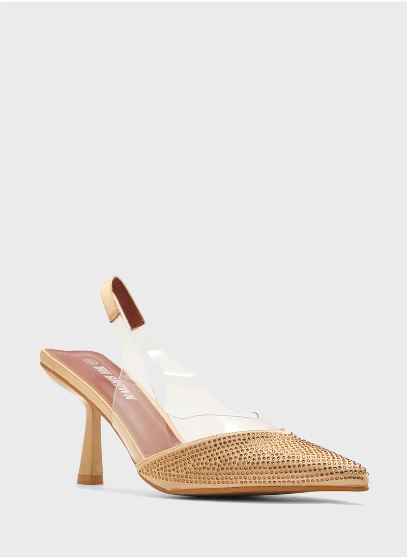 ذا براون High Heeled Diamante Pump