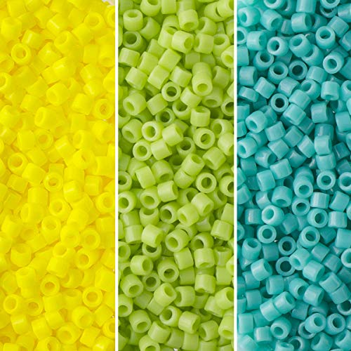 Miyuki Delica Seed Beads Bundle: Size 11/0, Fiesta Opaque Palette Collection DB721, DB729, DB733 - 3 Tubes of 7.2 Grams ea - Image 1