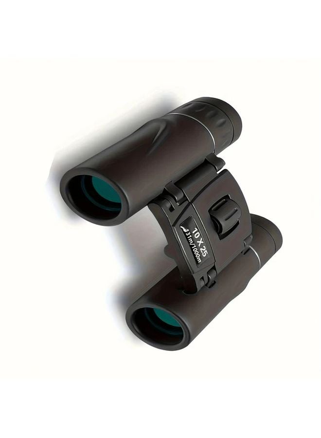 Black 10x25 Compact HD Binoculars Lightweight Wide Field for Travel Camping - Image 1