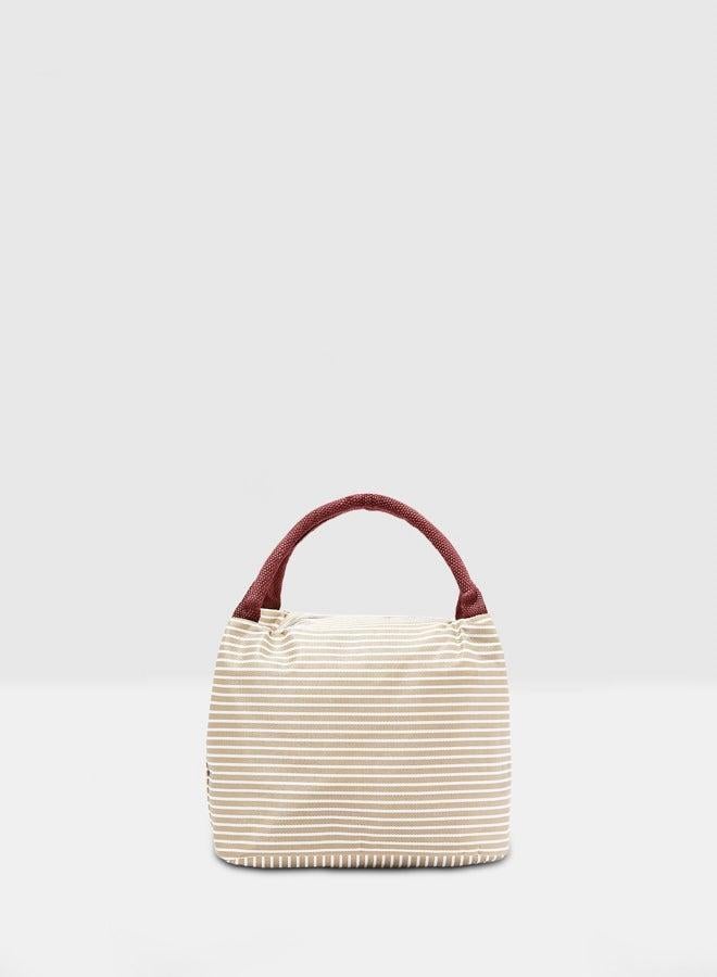 Insulated Lunch Bag Beige/Brown 23x15x17centimeter  - Image 1