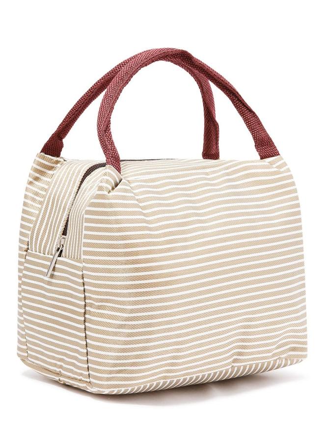 Insulated Lunch Bag Beige/Brown 23x15x17centimeter  - Image 2