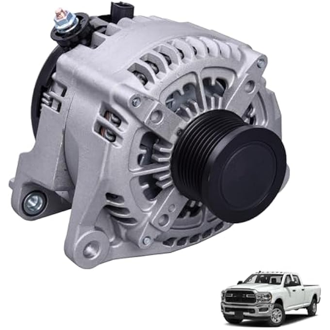 FuseRish 421000-7001 Alternator 12V 220A Compatible with Dodge Ram 2500 3500 4500 5500 2013-2022 L6 6.7L Replace 4801313AC, 4801313AB, 56029707AA, 213-8908, ND421000-7001, 11379N CW 8-Groove - Image 1