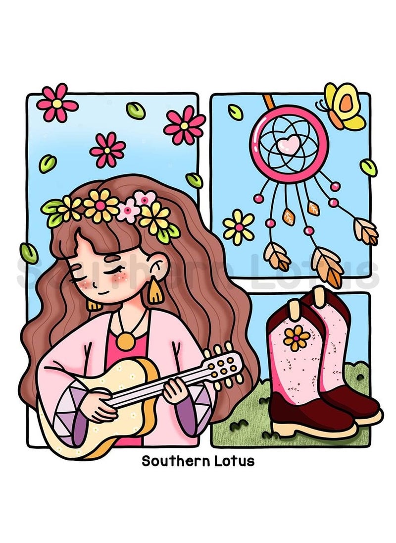 SOUTHERN LOTUS Girl Spaces: Coloring Book for Adults and Teens Featuring Cozy Moments and Girly Things, Cute Drawings for Relaxation and Stress Relief 21CM X 21CM  - Image 2