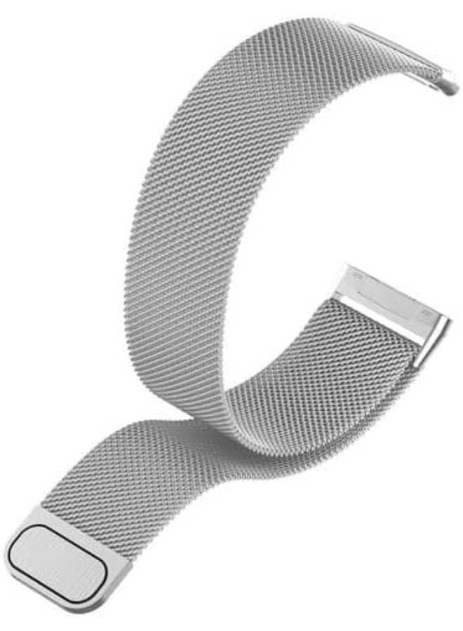 سوار ساعة متوافق مع Fitbit Versa 3/Versa 4/Sense للنساء والرجال، حزام ساعة بديل مغناطيسي من الفولاذ المقاوم للصدأ، شبكي معدني، (فضي) - Image 3