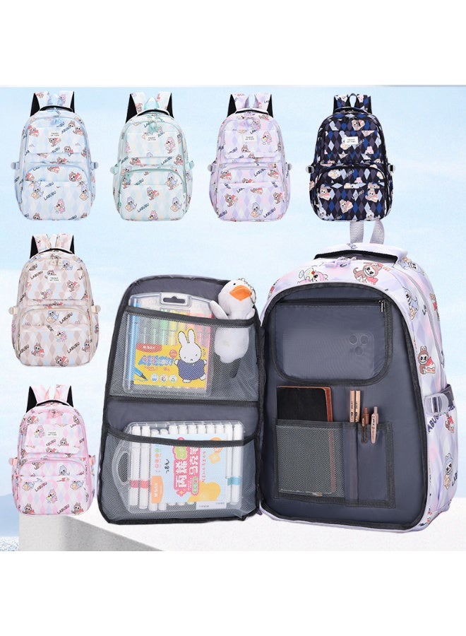 لابوبو حقيبة ظهر Labubu للأطفال للبيع بالجملة، حقيبة ظهر جديدة كبيرة السعة وخفيفة الوزن مناسبة للأولاد والبنات في المدارس الابتدائية، مقاس 47*31*22 سم - Image 3