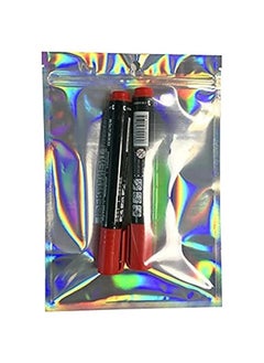 Generic 100 pieces holographic resealable Mylar bags for party favor food storage heat seal aluminum foil pouch for small business 16 x 24 cm 6.3 x 9.45 inch  - Image 3