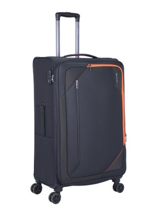 Expandable Luggage Trolley Bag Soft Suitcase for Unisex Travel Polyester Shell Lightweight with TSA lock Double Spinner Wheels E765SZ Medium Checked 24 Inch Black - pzsku/Z06DFB222FFAF72B5B180Z/45/_/1707208489/37e7caba-cb7a-41f7-b343-494c2ed007f8