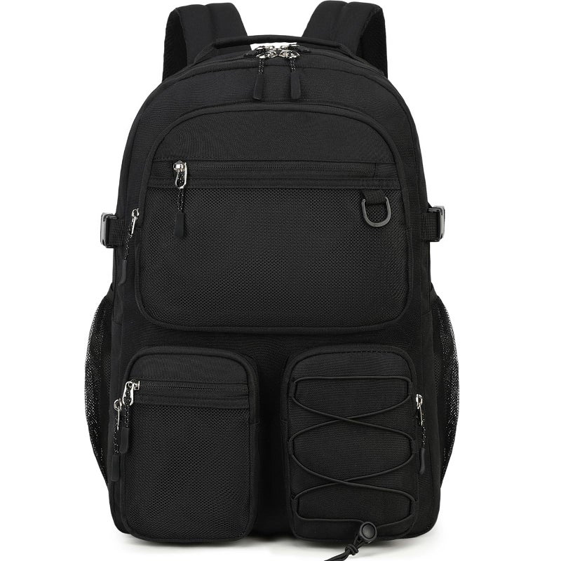 Lohol Water Resistant Daypack with Mulitiple Pockets for School Travel Outdoor College, 15.6 inch Laptop Backpack for Men and Women (Black) - Image 1