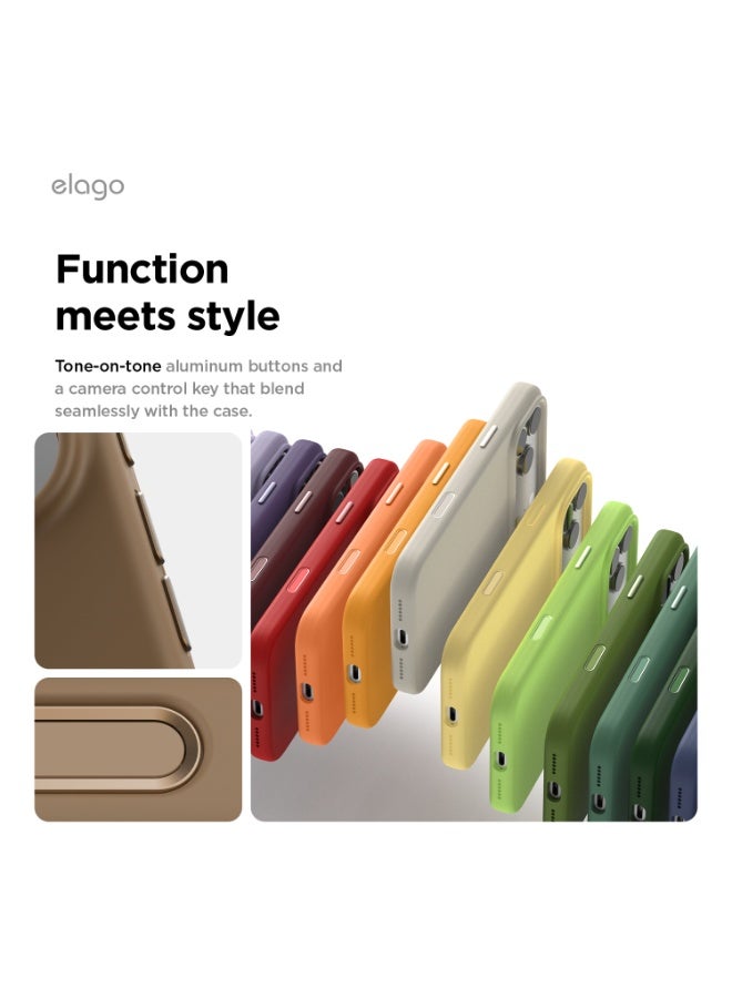 Elago Magnetic Liquid Silicone for iPhone 17 Pro MAX case cover [Camera Control Button Cover] compatible with MagSafe Shockproof - Brown - Image 4