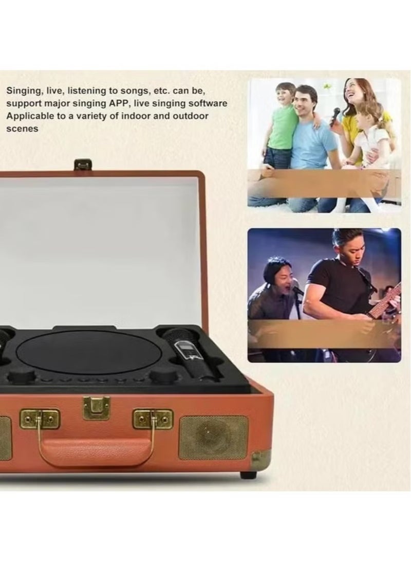 Smartbarry SW01 Karaoke Bluetooth Speaker with 2 Microphones – Portable Suitcase Design, Wireless, High-Quality Sound, LED Lights, Rechargeable, Built-In Subwoofer, Perfect for Parties & Singing - Image 4