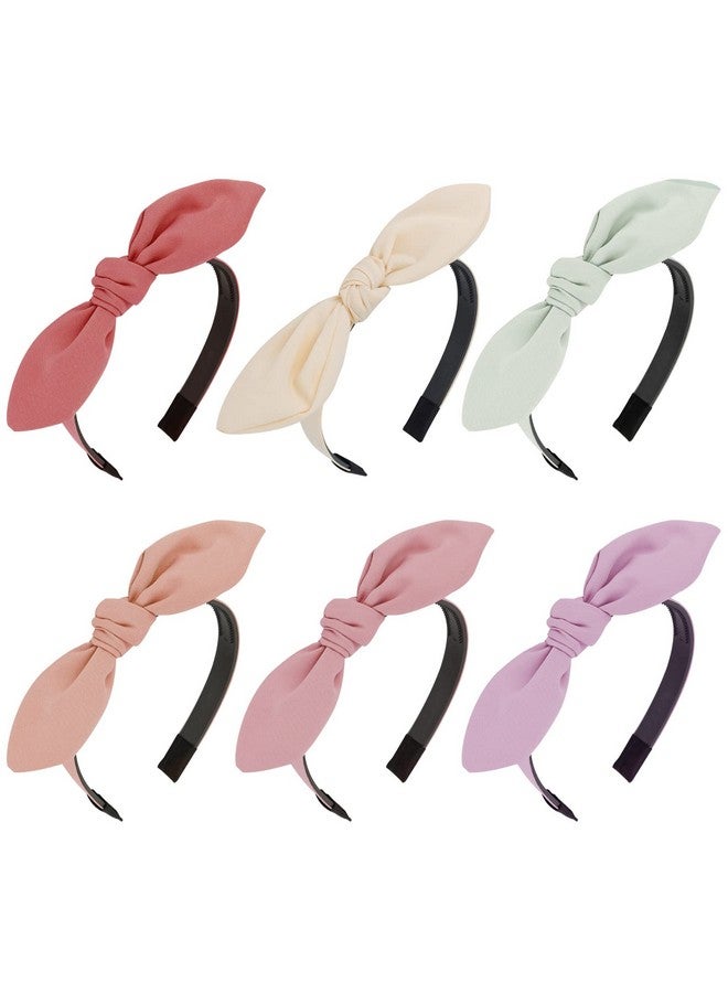 ACO-UINT 6 Pack Headbands For Women Bow Headbands Cute Headbands With Bow For Girls Knotted Headbands With Teeth Girls Headbands 812 Back To School Hair Accessories For Women - Image 1