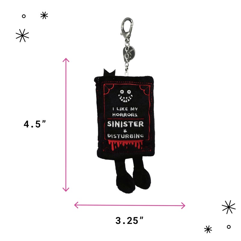 Punchkins Plush Book Keychain â€“ Funny Mini Book Bag Charm for Keys, Backpack or Purse â€“ Cute Novelty Gift- Horror - Image 2