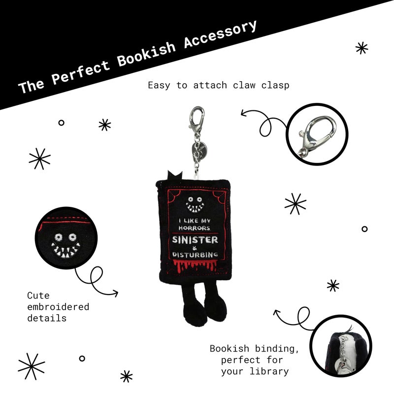 Punchkins Plush Book Keychain â€“ Funny Mini Book Bag Charm for Keys, Backpack or Purse â€“ Cute Novelty Gift- Horror - Image 3