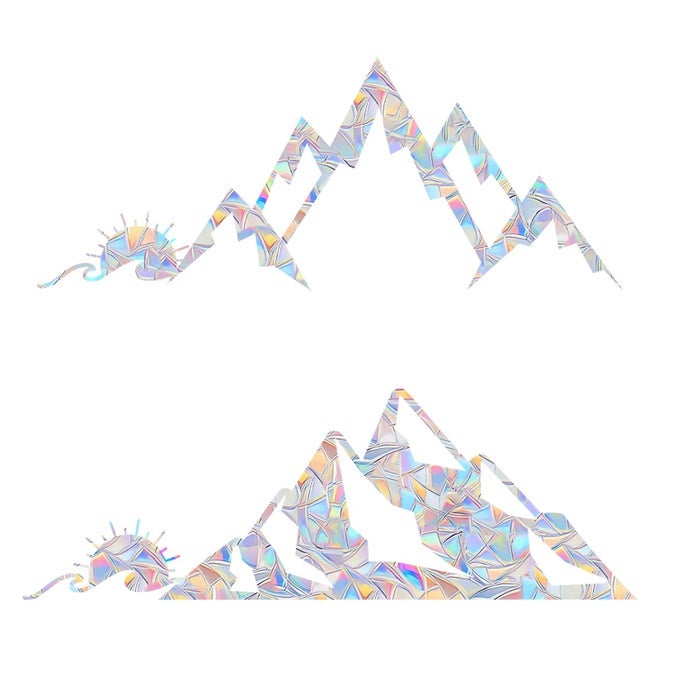 5 MOUNTAIN SUN WAVE WINDOW CLINGS ANTICOLLISION DECALS TO SAVE BIRDS NONADHESIVE REUSABLE RAINBOW VINYL STICKERS