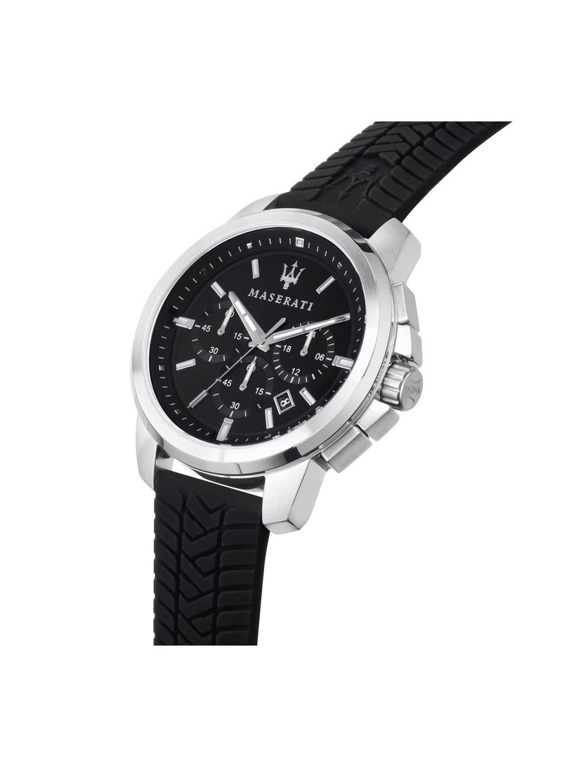 Maserati ساعة مازيراتي للرجال Successo R8871621014 كوارتز سيليكون سوداء - Image 2