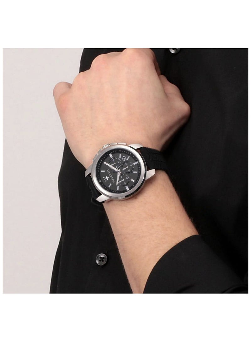 Maserati ساعة مازيراتي للرجال Successo R8871621014 كوارتز سيليكون سوداء - Image 5