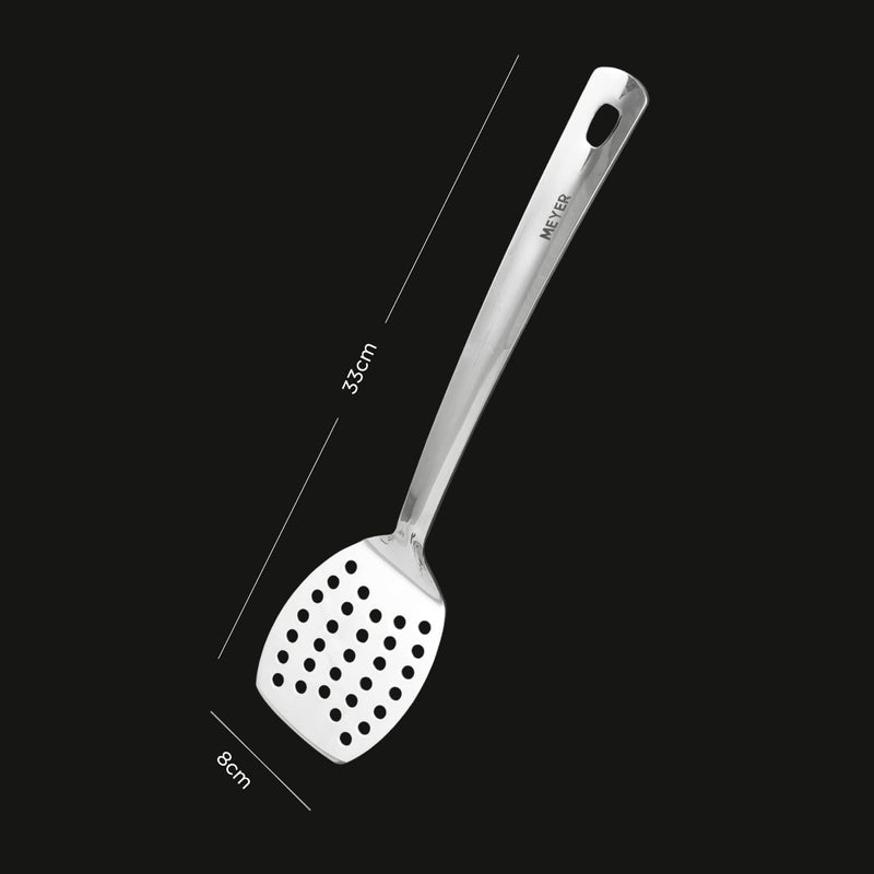 MEYER مجموعة أدوات المطبخ من ستانلس ستيل 5 قطع ملعقة مصفاة ملعقة تقليب ملعقة مشقوقة مجموعة طهي للمطبخ فضي - Image 5