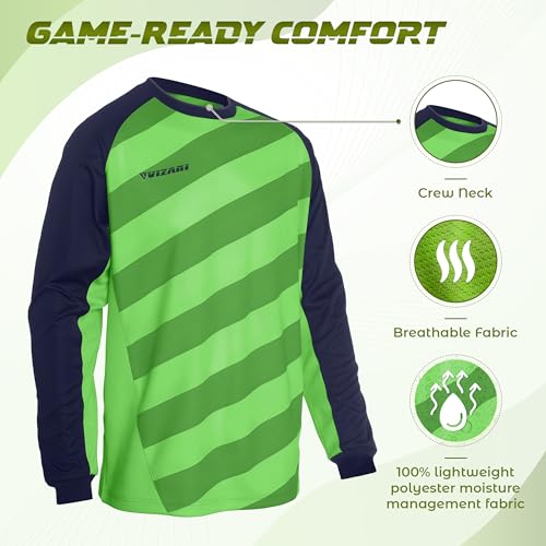 Vizari Padova GK Jersey, Green/Navy, Youth X-Large - Image 2