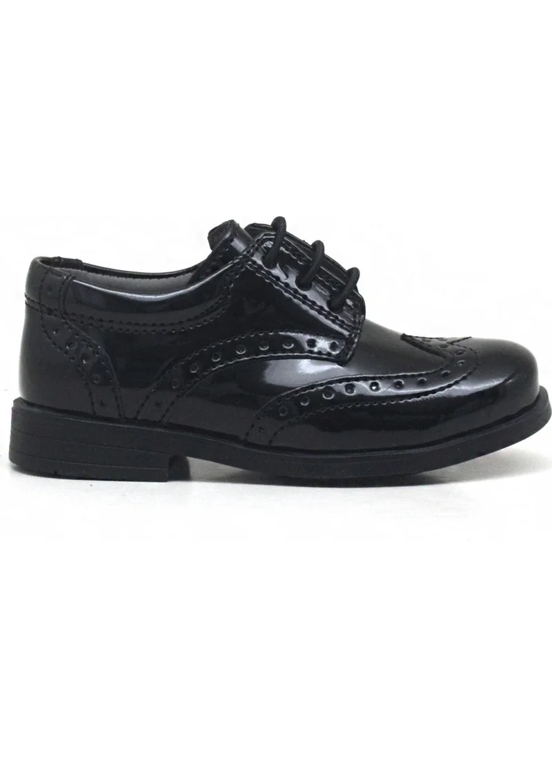 Raker Titan Black Patent Leather Lace-up Baby Boy Circumcision Shoes