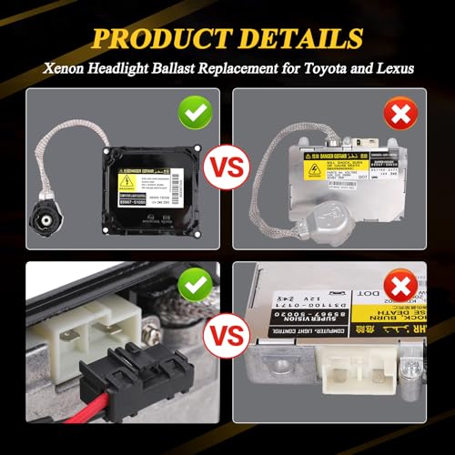 Yikesai Xenon HID Headlight Ballast Control Unit with Igniter Replacement for Lexus Toyota - IS250 RX350 ES350 GS350 GS430 GS450h Prius Avalon Solara Venza - Replaces KDLT003 DDLT003 85967-52020 85967-53040 - Image 4