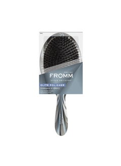 Fromm Professional Elite Polisher Ceramic x Ionic Luxurious Shine Boar Bristle Brush  Gentle Hair Detangler  Massage Brush Smooths Frizz  Flyaways for Medium to Thick Curly Hair 