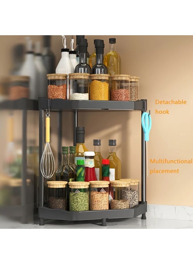 Double Tripod Spice Rack Organizer For Kitchen Countertop And Bathroom Shower - Image 4