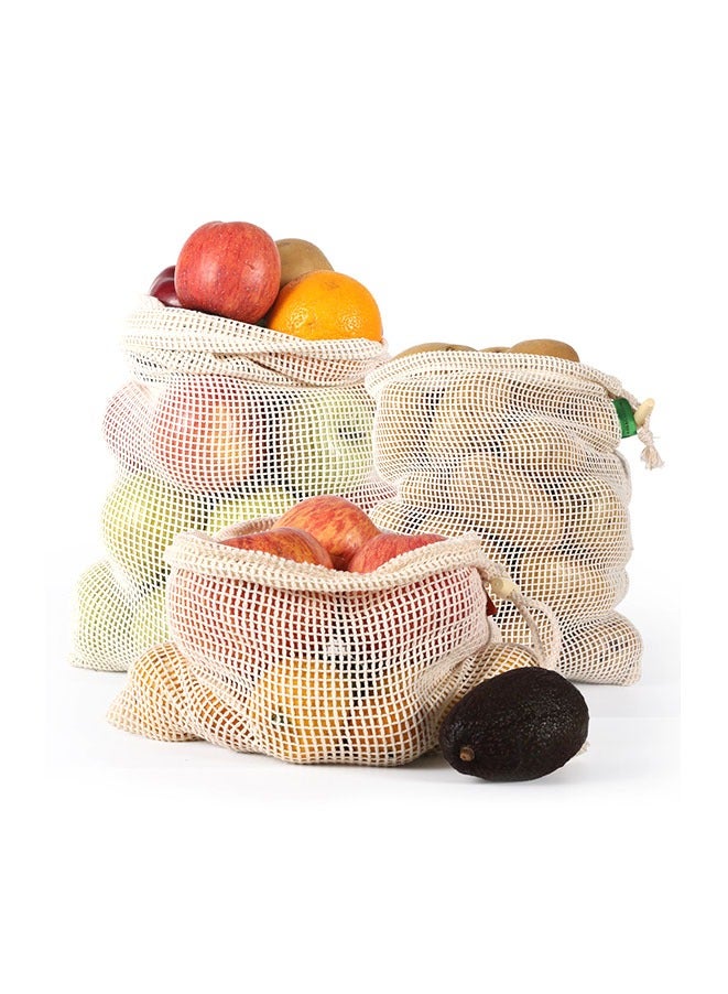 Muyixin أكياس إنتاج شبكية - أكياس فواكه وخضروات قابلة لإعادة الاستخدام لتخزين الثلاجة والتسوق (6 قطع) - Image 3