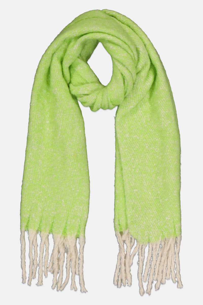 Reserved Women Faux Fur Scarves, Green - Image 1