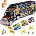 Play22 Toy Truck Car Carrier  Includes 6 Toy Cars and Accessories Fits 28 Toy Car Slots  Great Gift for Boys and Girls  Original  By Play22 - Image 4
