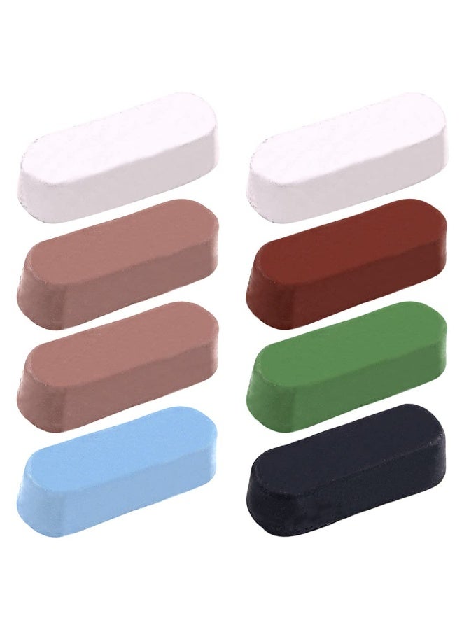 Swpeet 8Pieces Polishing Compound Kit, Including 2Pieces White Diamond, 2Pieces Red Rouge, 1Pieces Black Emery, 1Pieces Brown Tripoli, All Purpose 1Pieces Blue With 1Pieces General Green Compounds  - Image 1