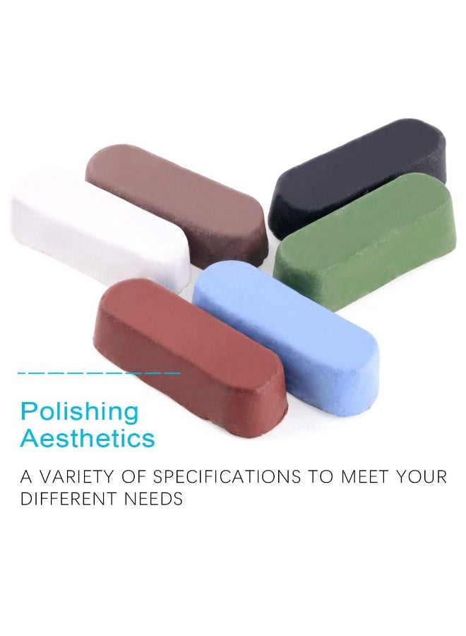 Swpeet 8Pieces Polishing Compound Kit, Including 2Pieces White Diamond, 2Pieces Red Rouge, 1Pieces Black Emery, 1Pieces Brown Tripoli, All Purpose 1Pieces Blue With 1Pieces General Green Compounds  - Image 2