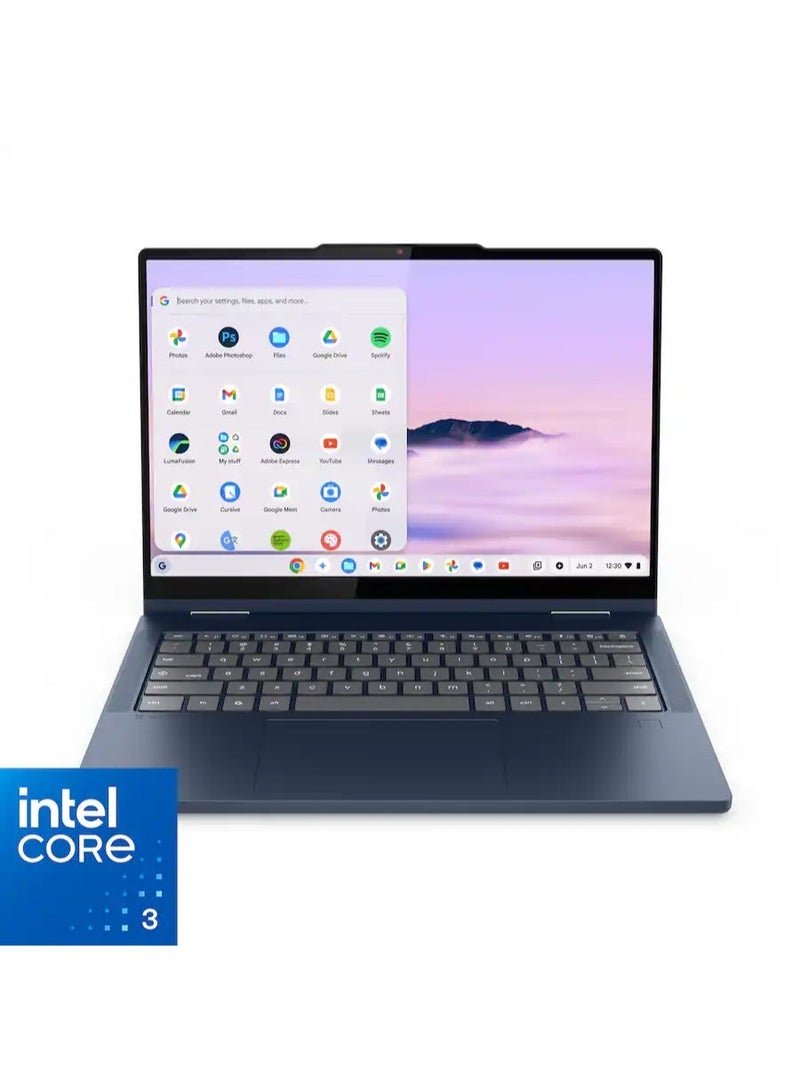 Lenovo Chromebook Plus 2-in-1 14" Full HD Touchscreen Laptop - Intel Core 3 Processor N355 2025 - 8GB Memory - 128GB Storage - Cosmic Blue English Cosmic Blue - Image 1