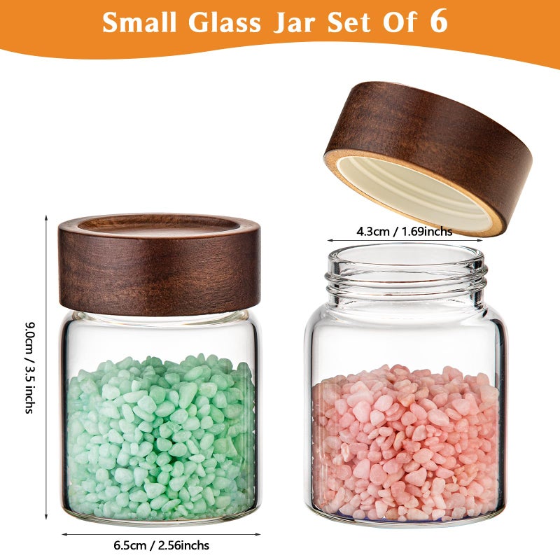 Patoper Glass Spice jars Glass Jars with Screw Lid 5 oz, Food Storage Canister for Pantry Sugar Tea Coffee Bean Seasoning Nuts Cookies (6 * 150ml(5oz)) - Image 2