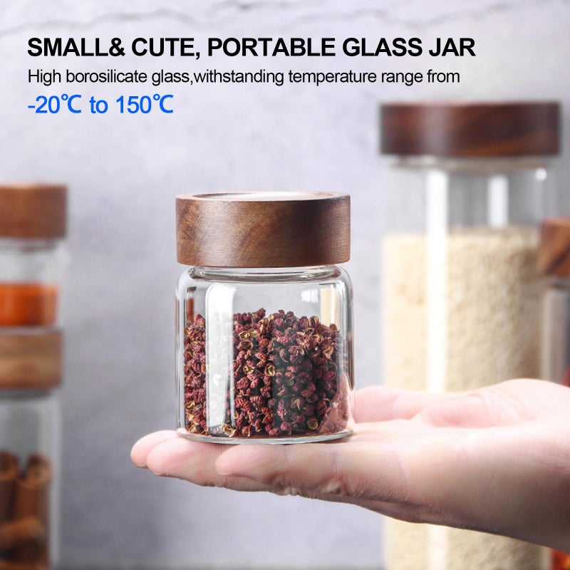 Patoper Glass Spice jars Glass Jars with Screw Lid 5 oz, Food Storage Canister for Pantry Sugar Tea Coffee Bean Seasoning Nuts Cookies (6 * 150ml(5oz)) - Image 4