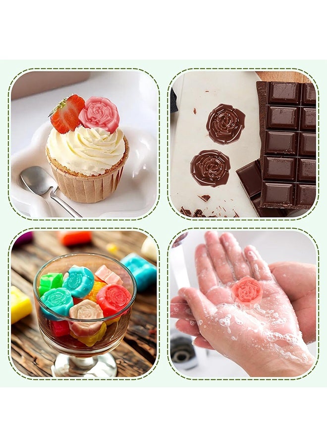 Multi-Purpose Rose Silicone Mold, 15 Cavity Food Grade Baking Mold for Fondant, Chocolate, Candy, Ice Cube & Resin Crafting,Kitchen Baking Tools - Image 5