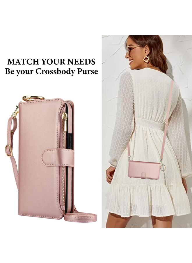 اس-توب جراب هاتف iPhone 13 Pro Crossbody Ring متعدد الوظائف محفظة جلدية - Image 5