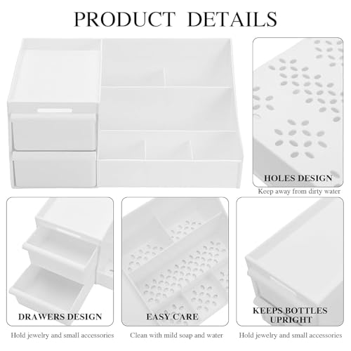 Shuttle Art Plastic Modern Desk Organizer with Pencil Holders, Sticky Note, Paperclip Storage I Multi-Functional Office Table Accessories Desk Organization for School, Home, Office Supplies (Pink) - Image 3