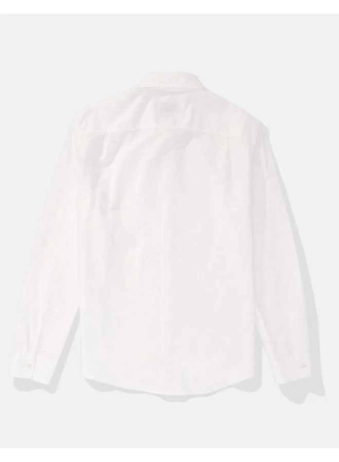 American Eagle AE Linen Button-Up Shirt