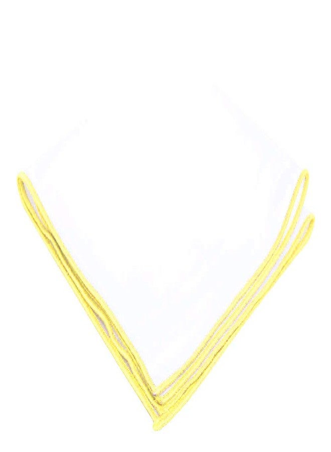 Flairs New York Gentleman's Essentials Weekend Casual White Pocket Square (White/Blonde Yellow) - Image 1