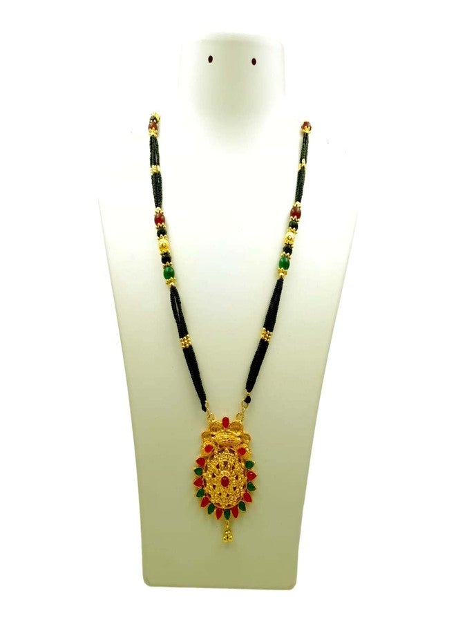 Swaroop Designer Mangalsutra For Women Stylish New Gold Plated Mangalsutra Long Size Heavy Design Long Black Bead Chain 62 - Image 2