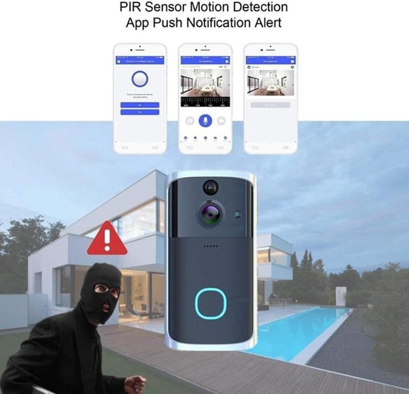 klarako Black Smart Wifi Video Doorbell Camera Night Vision PIRDetection - Image 3