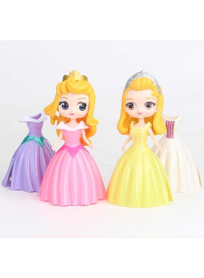 6-Piece Princess Dolls And Dresses Set In Vibrant Colors For Kids Upto 3+ Years 7x8x10cm - Image 2
