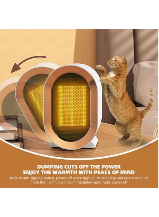 ORIONMAX 1200W Indoor Space Heater, Portable Electric Fan Heater with 2 Heat Settings, PTC Fast Heating, Tip-Over & Overheat Protection, Quiet Desk Heater for Home Office Bedroom - Image 4