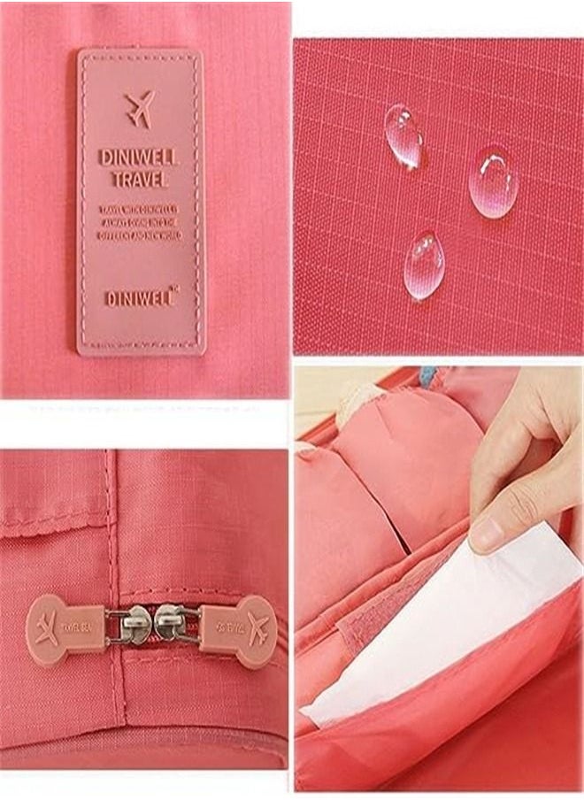 Goolsky - Goolsky ortable Multi-Functional Socks Underwear Bra Organizer Case Travel Storage Bag Packing Cube Cosmetic Bag (Pink) - Image 1