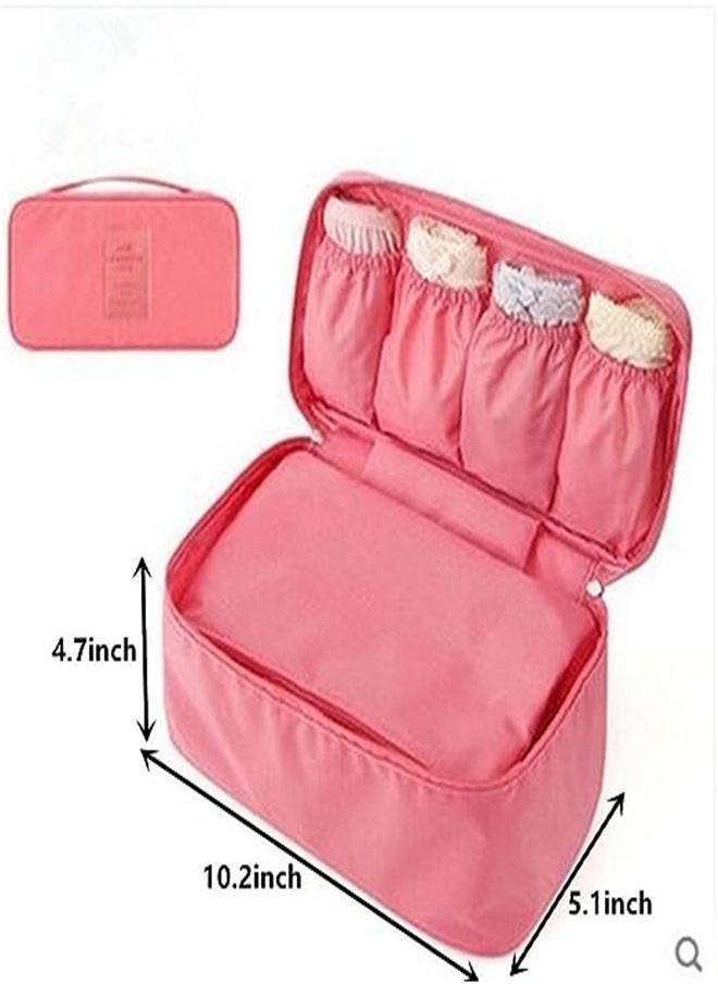 Goolsky - Goolsky ortable Multi-Functional Socks Underwear Bra Organizer Case Travel Storage Bag Packing Cube Cosmetic Bag (Pink) - Image 1