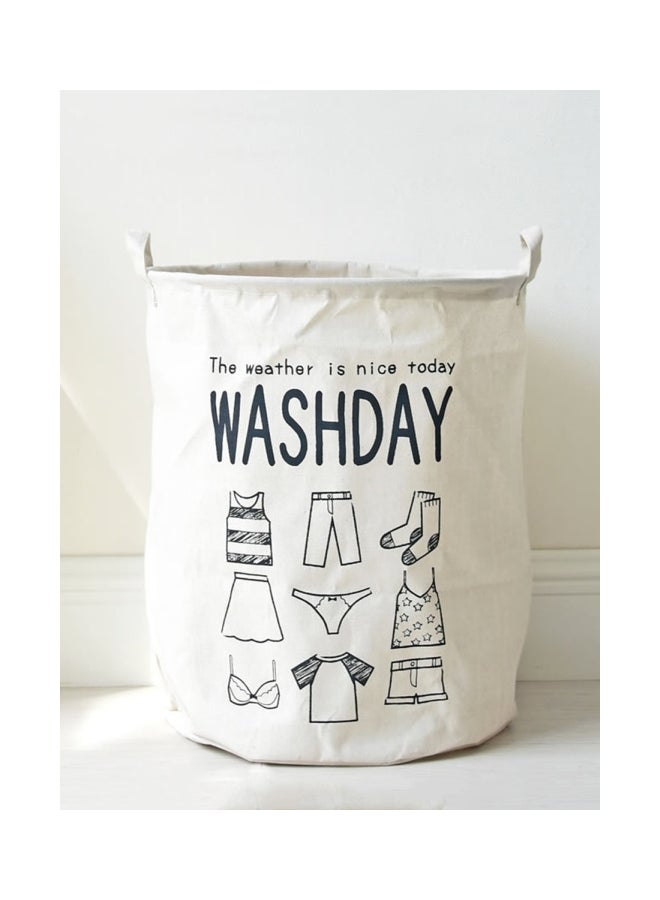 Laundry Storage Basket White/Black 16x13x19inch - Image 2