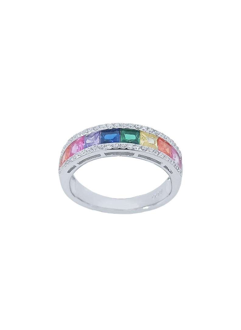 AK Jewels - 925 SILVER CZ RHODIUM RING - Image 1